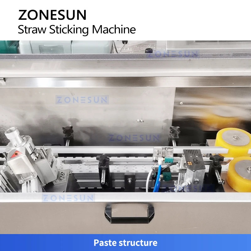 ZONESUN ZS-SZT1 Automatic Milk Beverage Straw Pasting Machine Straw Applicator Straw Sticking Machine