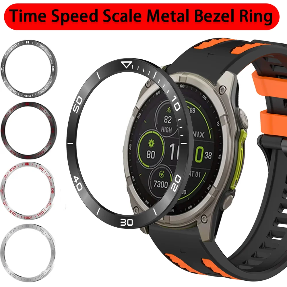 Metall-Lünettenring mit Zeitskala für Garmin Tactix 8 47mm 51mm – Schutzrahmen für Garmin Fenix 8 51mm 47mm 43mm