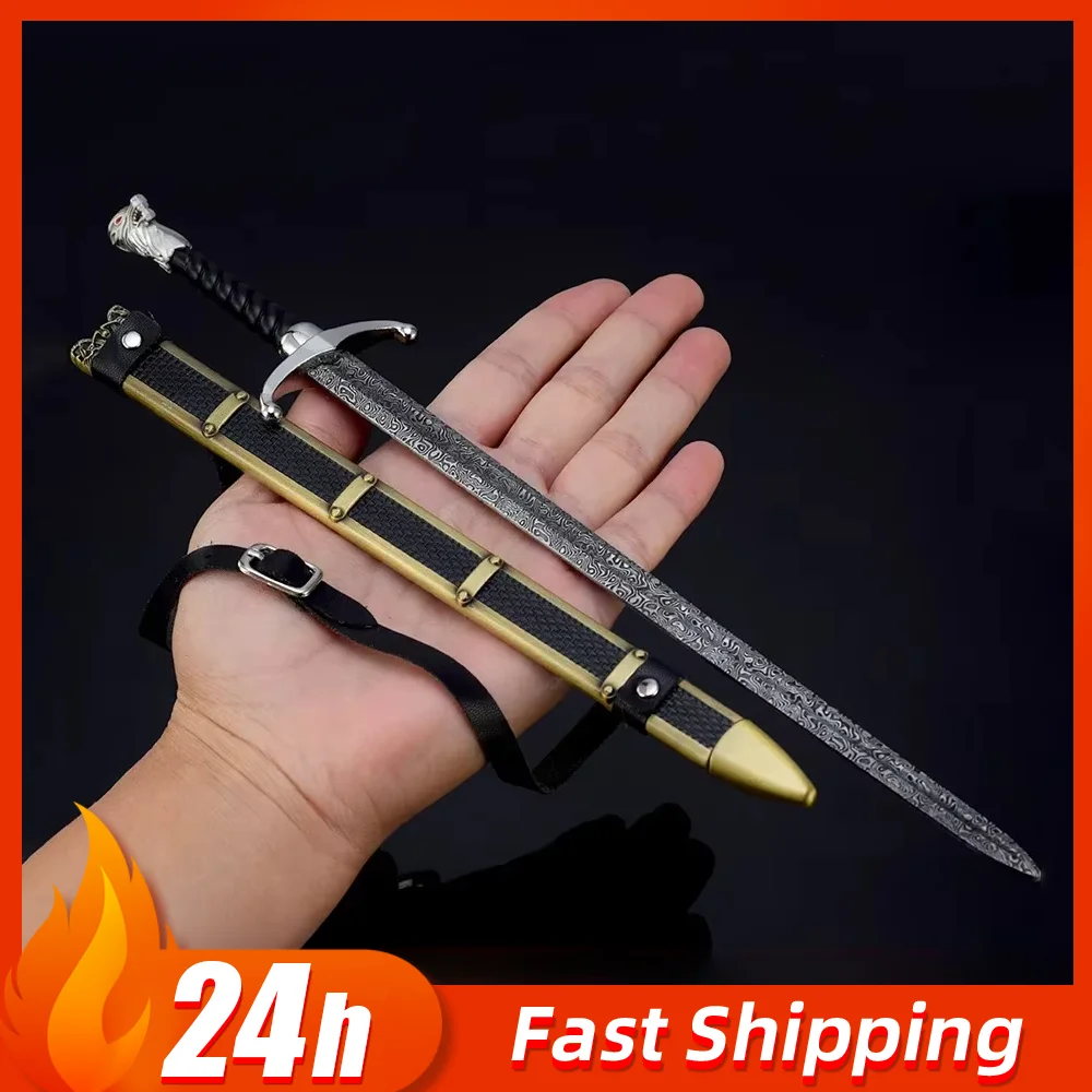 30 cm Middeleeuwse Ridder Wapen Zwaarden Tronen Films TV Perifere Metalen Wapen Model Ornament Craft Jongen Collecti Speelgoed Gift