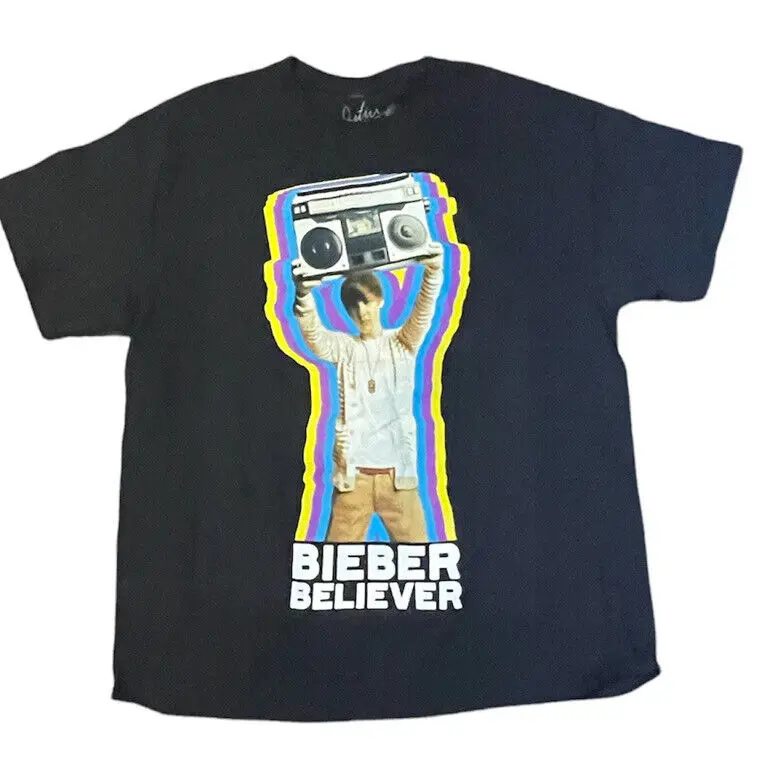 New Justin Bieber Believer Boombox T Shirt Adult Xl X Large Black