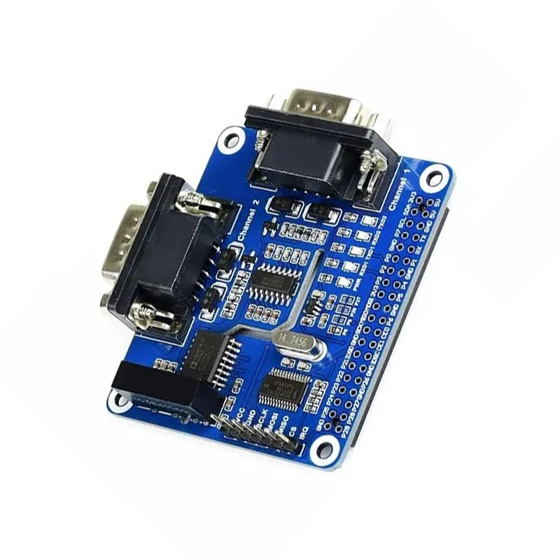 Modul papan ekspansi RS232 terisolasi Dual-Channel SC16IS752 + SP3232 solusi untuk Raspberry Pi