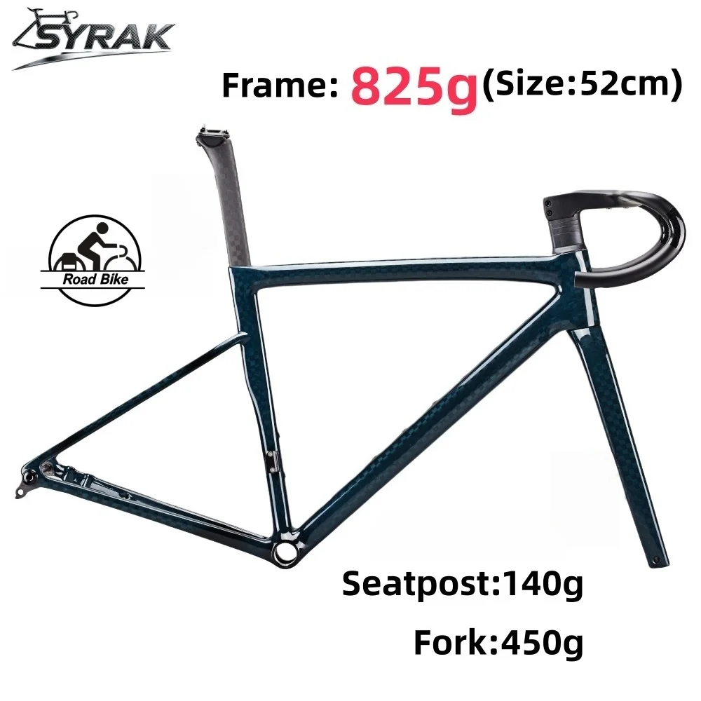 

SYRAK T1100 Carbon Road Bike Frame Max Tire 700x28c BSA Thru Axle 142*12mm Disc Brake Aero Lightweight Carbon Bicycle Frame