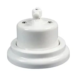 Retro Style Ceramic Rotary Switch Wall Light 2 Way Control Knob Switch for Home Improvement