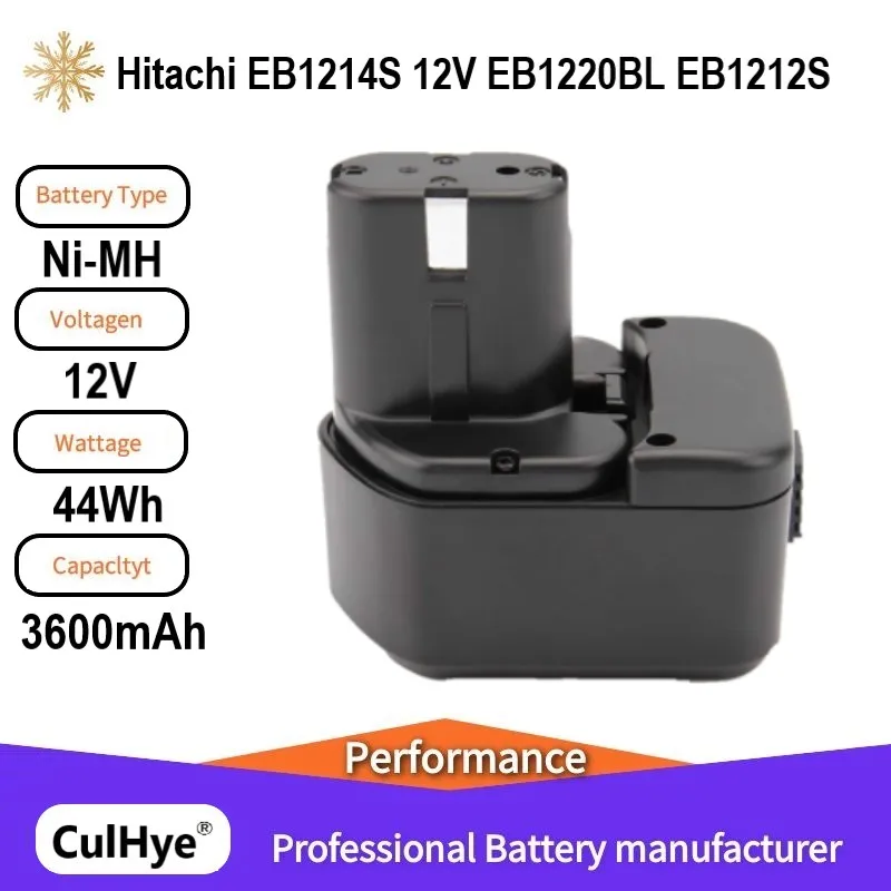 New 3600mAh 12V NI-MH High Quality Tool Battery For Hitachi EB1214S 12V EB1220BL EB1212S WR12DMR CD4D DH15DV C5D DS 12DVF3