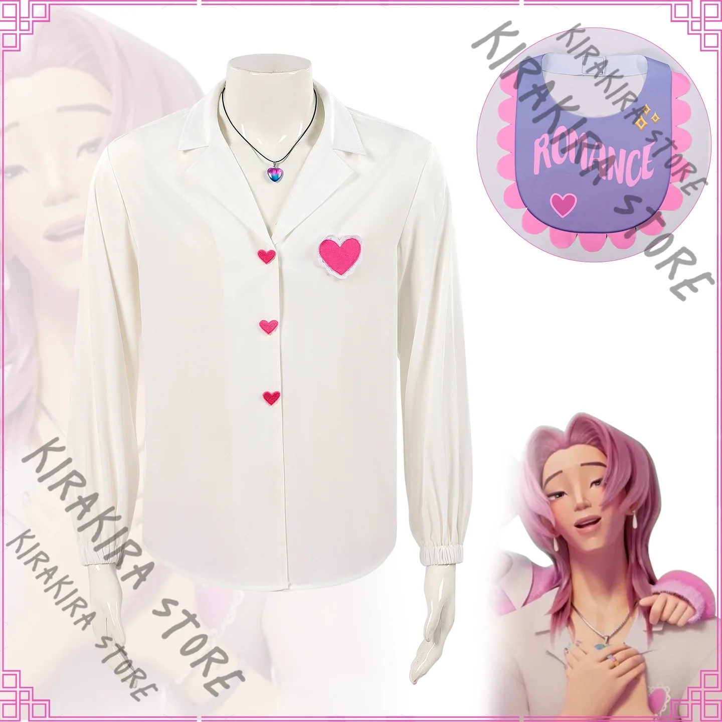 

Saja Boys white shirt KPop Demon Hunters Romance Clothes Cosplay Props Top necklace Costume Comic Exhibition Costumes (Pre Sale)