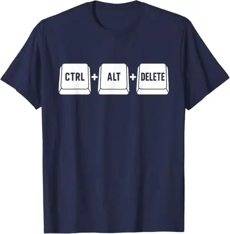 Lustiges IT-Programmierer-Geek-Tastatur-Humor-T-Shirt mit Ctrl-Alt-Delete-Motiv, Y2K-Stil, für Computerprogrammierer, IT-Techniker, Coding-Grafik-T-Shirt – Detail 13