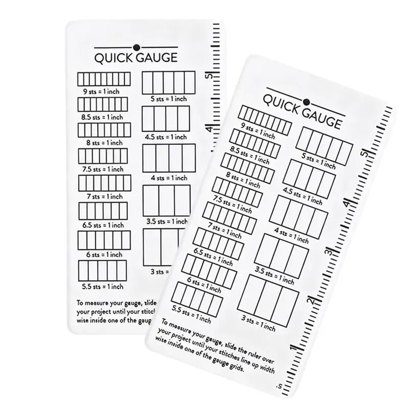 A36T-Quick Gauge Ruler, Precise Stitch Measurement Tool- 2-Pack For Knitting And Crochet