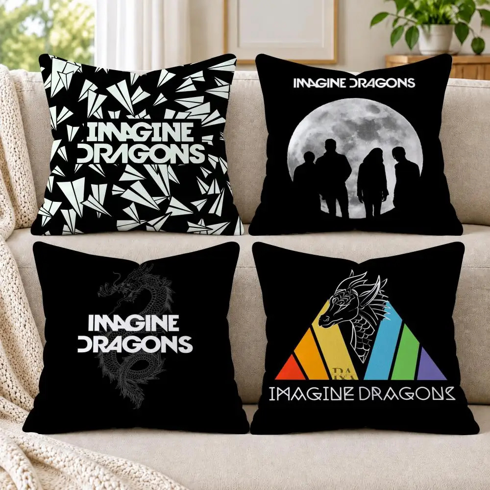 I-Imagine D-Dragons Cushion Cover Short Plush Double-Sided Printing Sofa Bedroom Living Room Throw Pillow Cover Home Decor