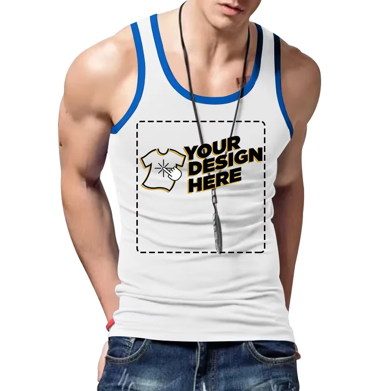 الرجال عبر الحدود الأوروبية والأمريكية الأزياء الرياضية التباين اللون التجفيف السريع I-word سترة دون أكمام عامل مخصص مجاني