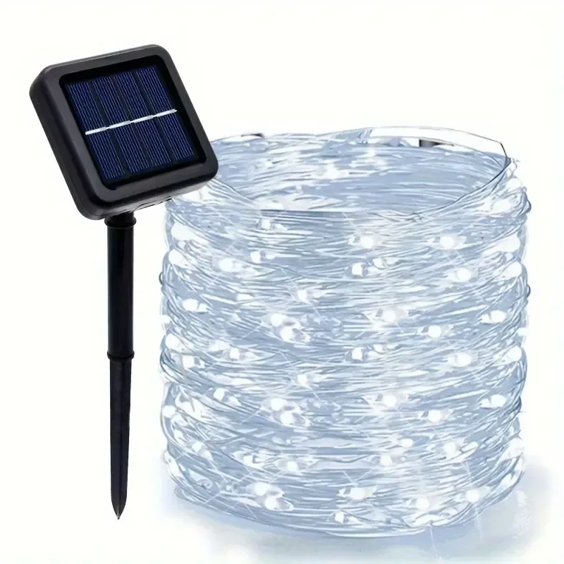 LED Solar Fairy Lights Outdoor Solar Lichtslingers Waterdicht 8 Modi Koperdraad Knipperlichten voor Tuin Bruiloft Decor