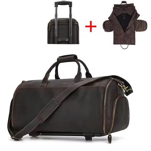 Luufan Crazy Horse Leather Foldable Suit Bag 4