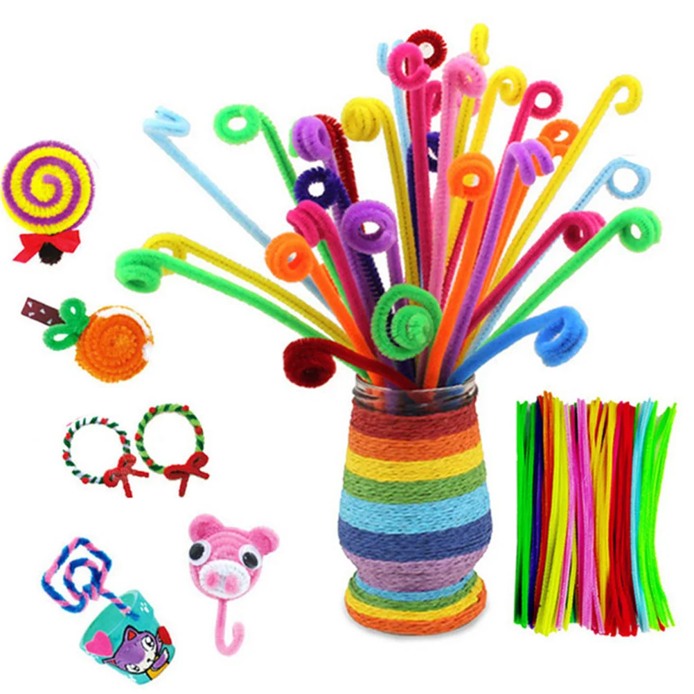 300 Pcs Color Twist Stick Glitter Pipe Cleaner Iron Wire Bulk Crafts Handmade Tool