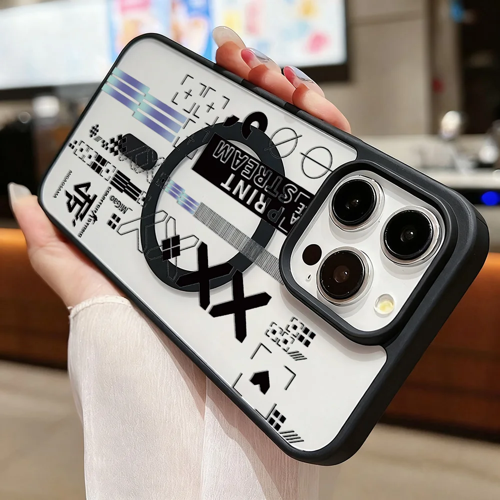Luxus Lanyard Magnetische Telefon Fall Für iPhone 17 Pro Max 13 11 16 Pro Max 15 14 12 17 pro max Stoßfest Acryl Matte Abdeckung Funda