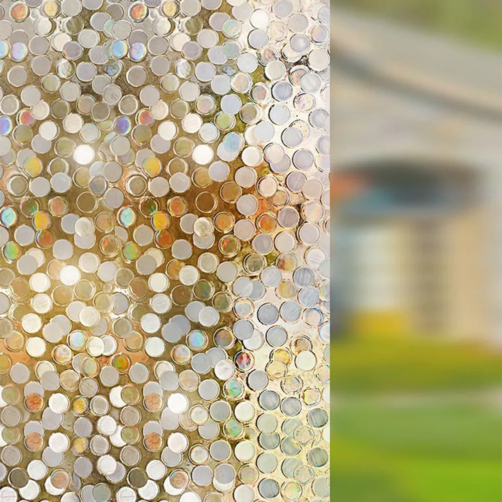 Glitter Dot Sequins Glass Window Film Static Sticker 45x100cm Decorative Privacy Film for Home Office Window Decals