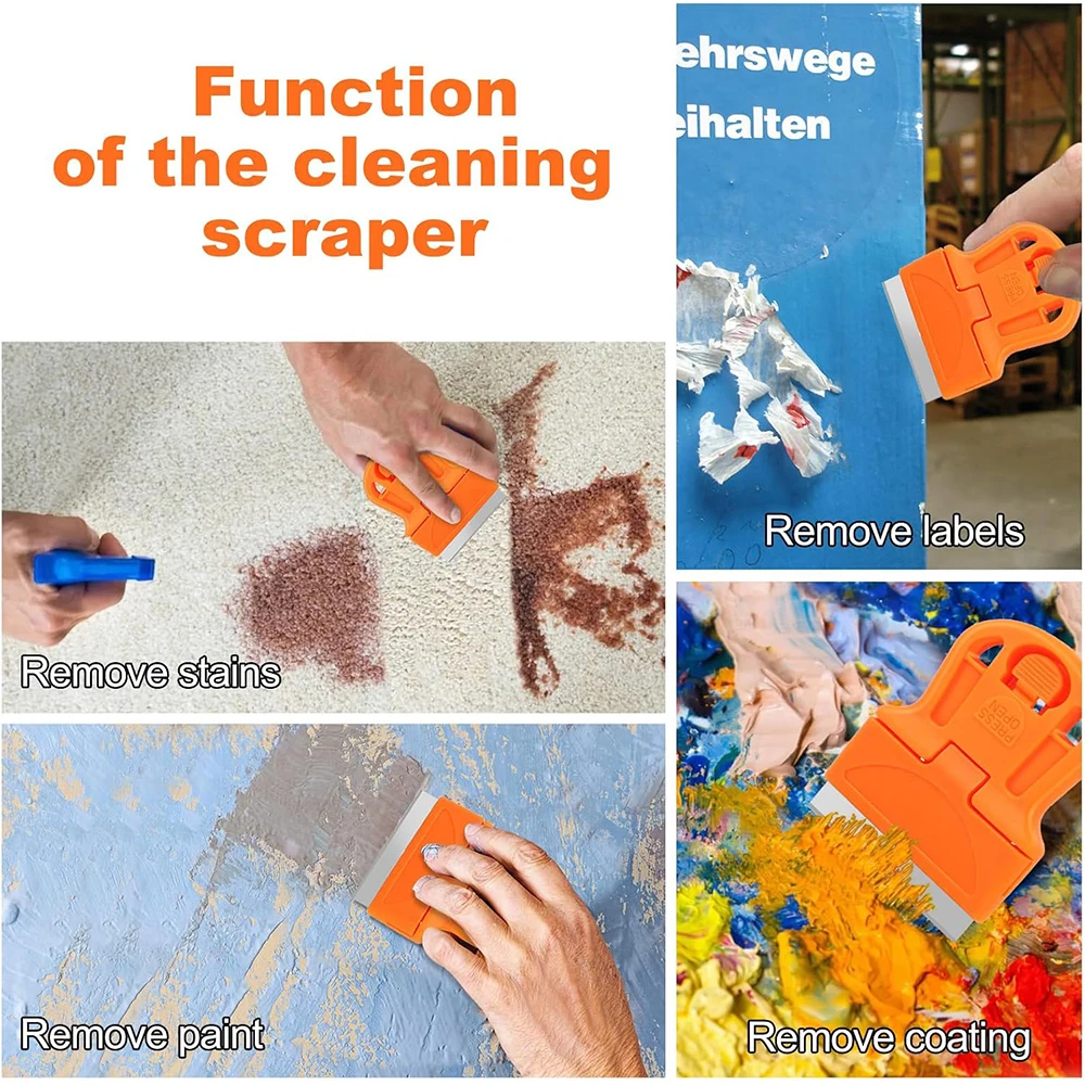 Mini Scraper Scraping off Stickers Paint and Old Glue Razor Blade Scraper Tool Cleaning Windows Glass Stoves Paint Scrapers image 4