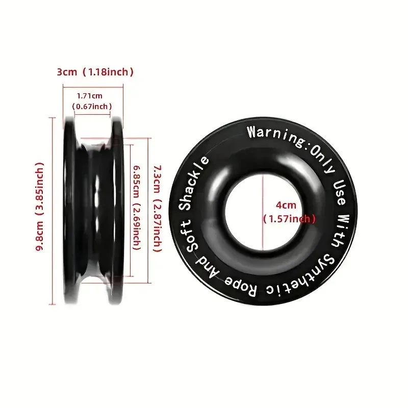 حبل رافعة 55000 رطل صناعي لين + مجموعة خواتم استرداد قيود متينة مع غطاء واقي لشاحنة استرداد مركبة - 5