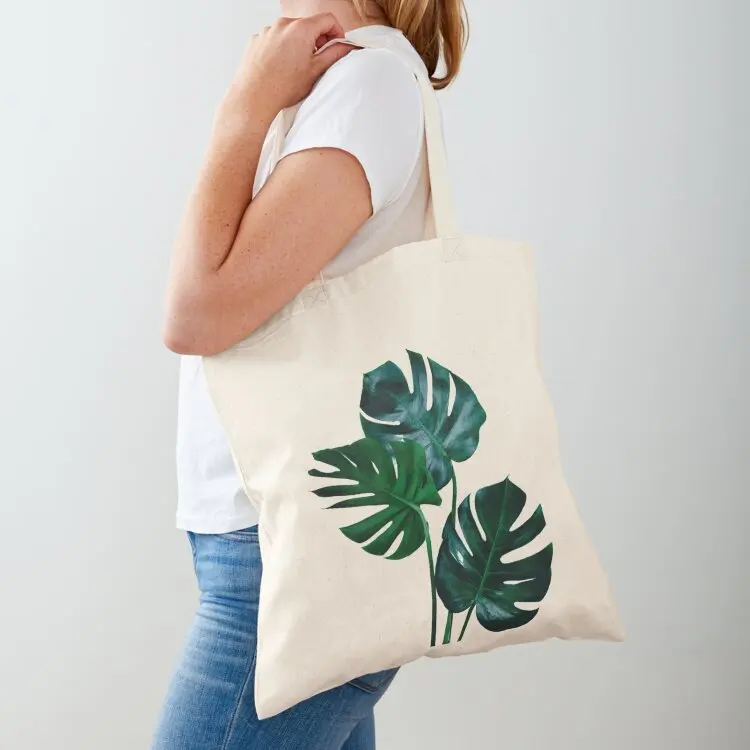 

Tropical Monstera Abstract Art on Cream/beige/earthy tones background Tote Bag tote bag custom tote bag men's Shopper