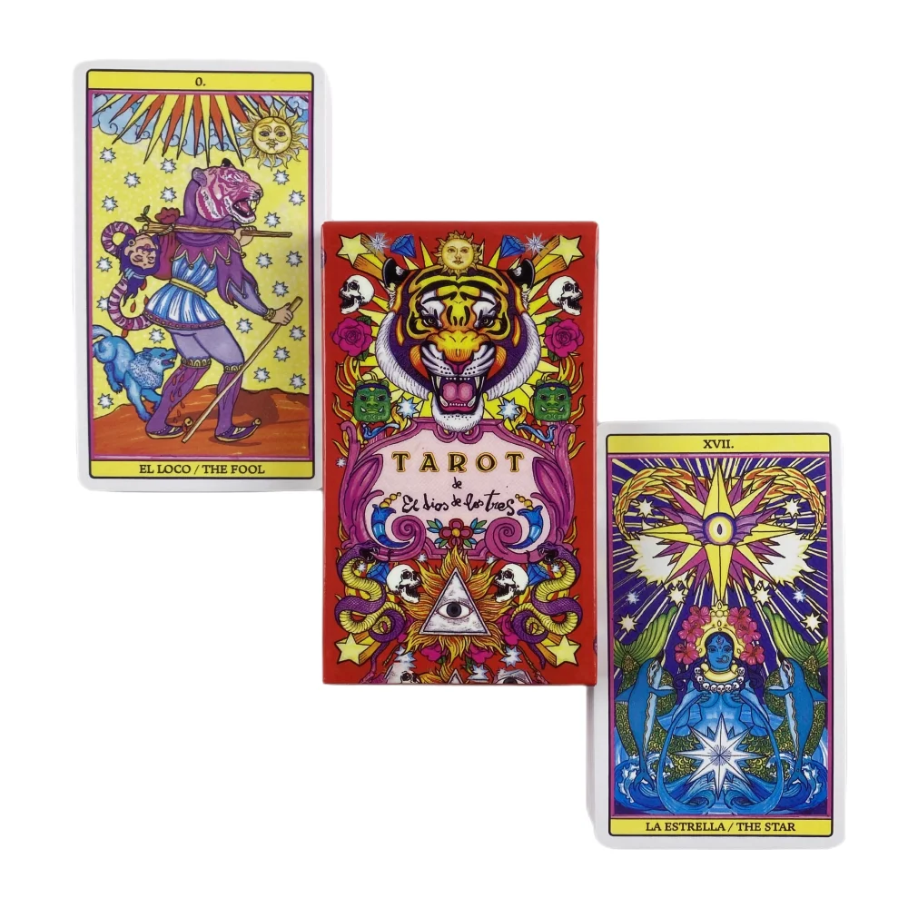 El Dios De Los Tres Tarot Cards A 78 Tiger Deck Oracle English Visions Divination Edition Borad Playing Games