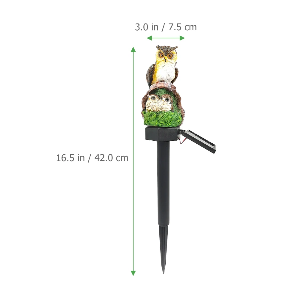 

Solar Powered Stake Lamp Resin Plastic Owl Garden Decor Lawn Lights Outdoor Landscape Lighting Warm Atmosphere Night