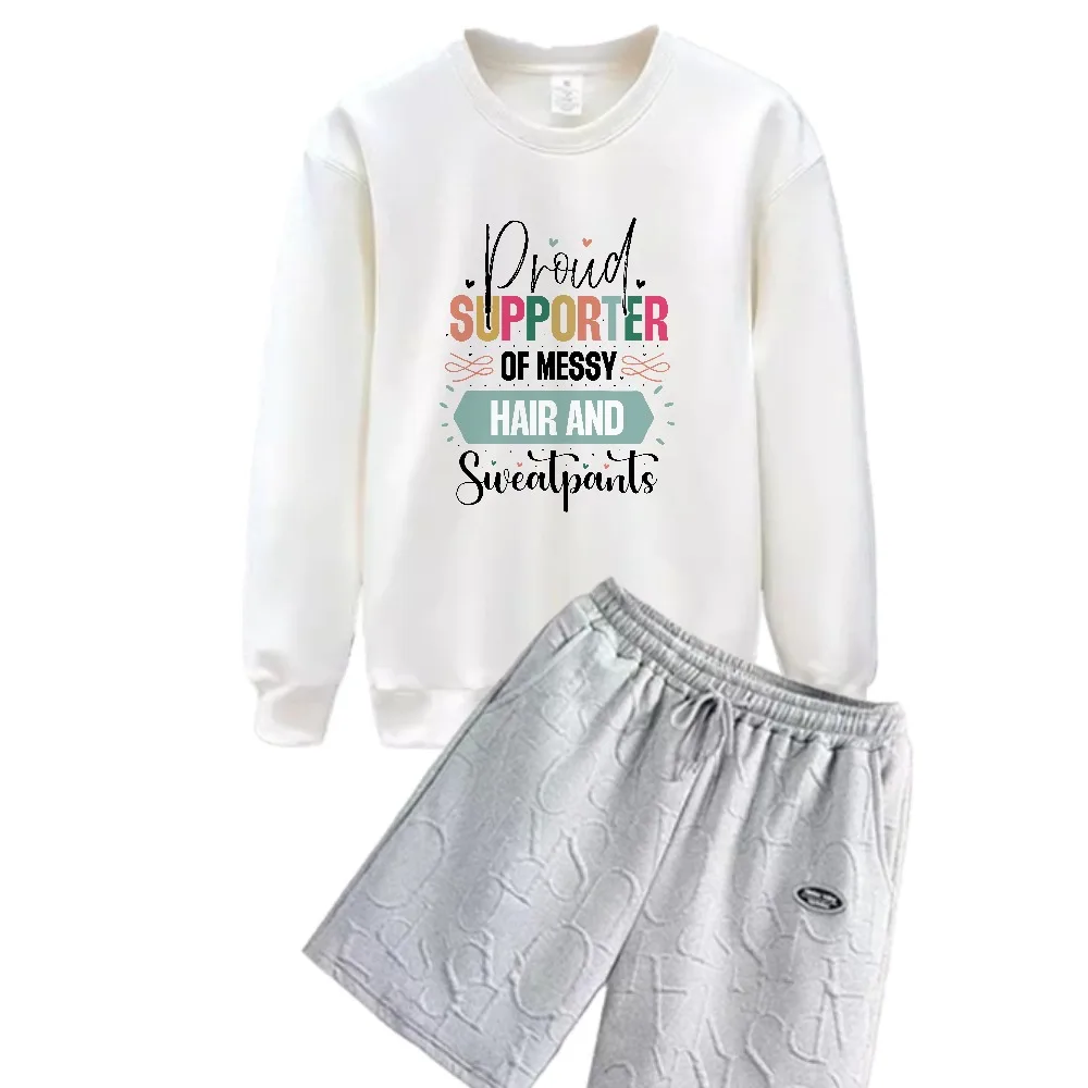 

2025 Green banner with English print Suit Spring And Autumn Men's Sets Casual Long Sleeve Matching Outfits Comfortable Two Piece