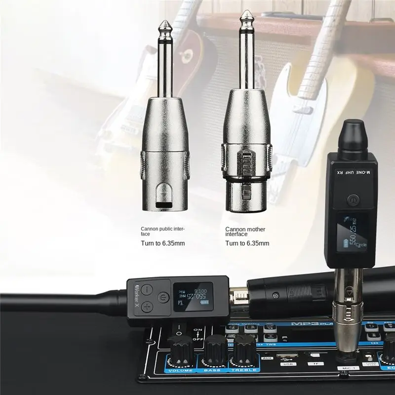 A31T for UHF Wireless Microphone Transmitter Receiver System for Dynamic Microphone Guitar, Wireless Adapter, Easy Install,