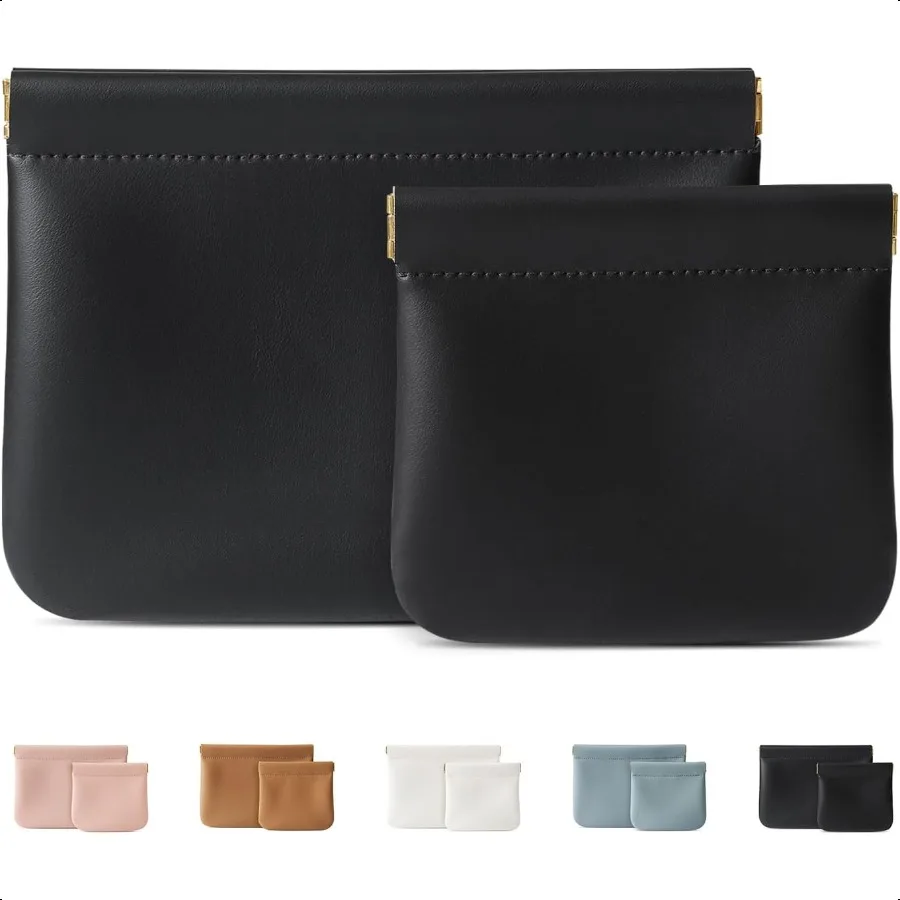 

2 Pack Small Makeup Bag for Women New Organosilicon er Fiber Leather Mini Cosmetic Bag for Travel Coin Purse Organizer Storage