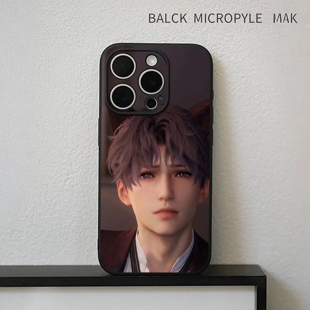 Etui na telefon Love Deepspac Rafayel do iPhone'a 17, 16, 15, 14, 13, 12, 11 Plus, Pro Max, miękka czarna obudowa