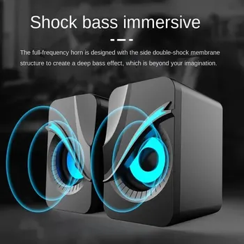 Altavoces Para Ordenador, Caja De Sonido Para PC, Microfono Estereo HIFl, USB, Concable, Luz LED Para Ordenador De Escritori