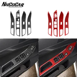 For Mitsubishi Lancer EVO X MR 2008-2015 Carbon Fiber Door lifting Panel Trim Cover Car Interior Accessories Decorative Stickers