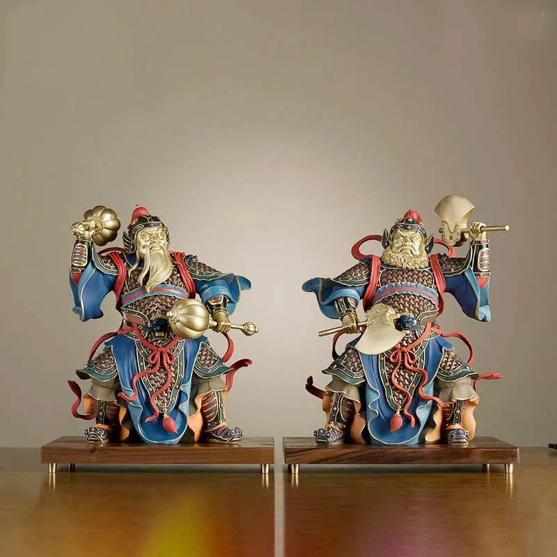 

Large HOME Company Entrance hall Geomantic omen statue MEN SHEN patron saint God FENG SHUI color copper sculpture