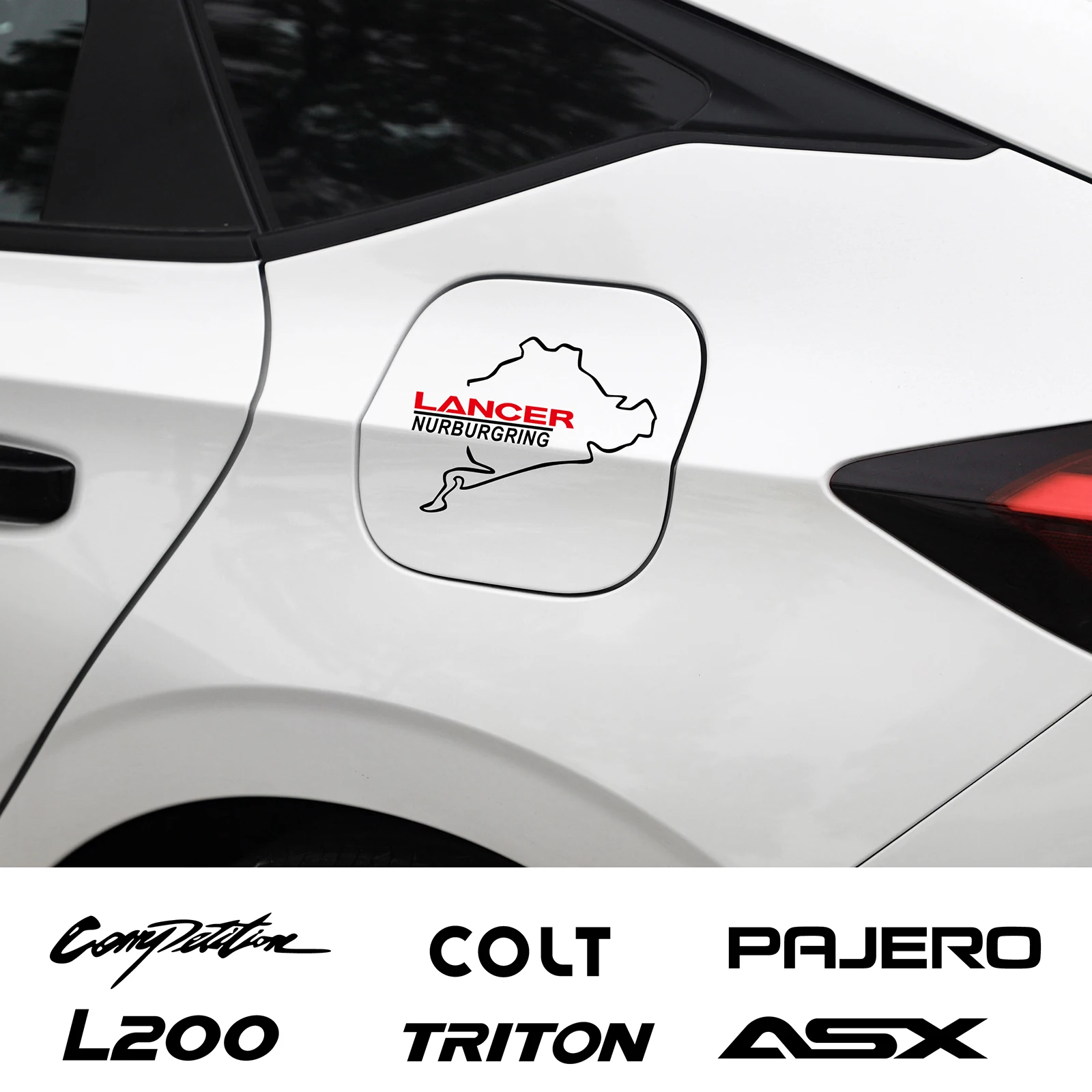 

1pcs Car Reflective Fuel Tank Cap Sticker for DELICA GALANT COLT ASX OUTLANDER TRITON LANCER PAJERO ECLIPSE RALLIART EVOLUTION