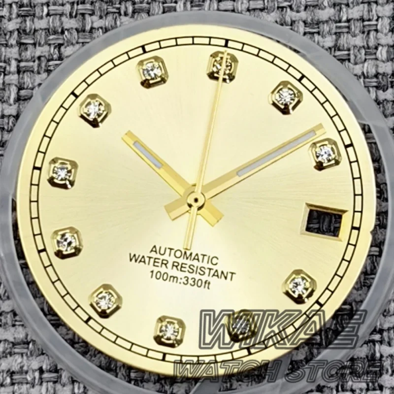 29MM D-J Style Diamond Dial And Hand Set Black Blue Pink Gold White Brown Sunburst Dial Fit NH35/NH36 Movement Watch Repair Tool