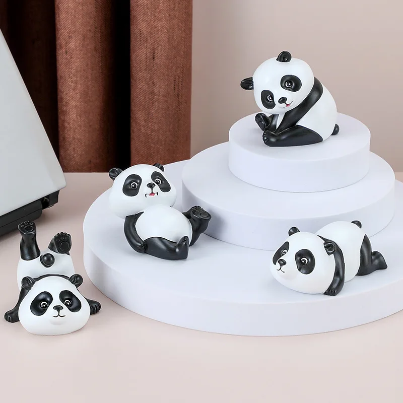 Panda Ornaments Doll Resin New Creative Small Children's Room Living Room TV Cabinet Porch Decoration Craft Decoration