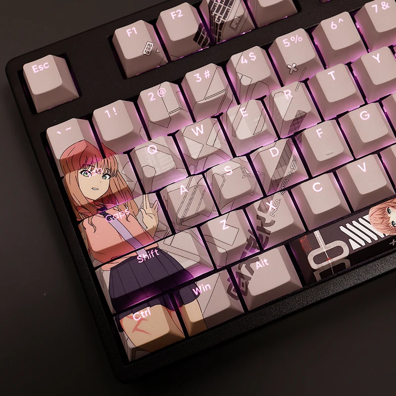 

108Keys/Set SSSS.DYNAZENON Yume Minami PBT Keycaps Anime Games Beauty Girl Key Caps Cherry Height for DIY Mechanical Keyboards