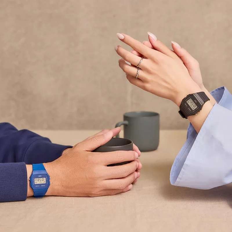 ساعة كاسيو كوارتز للرجال تصميم كلاسيكي مربع 30 متر مقاومة للماء شاشة رقمية ساعات كاجوال للطلاب