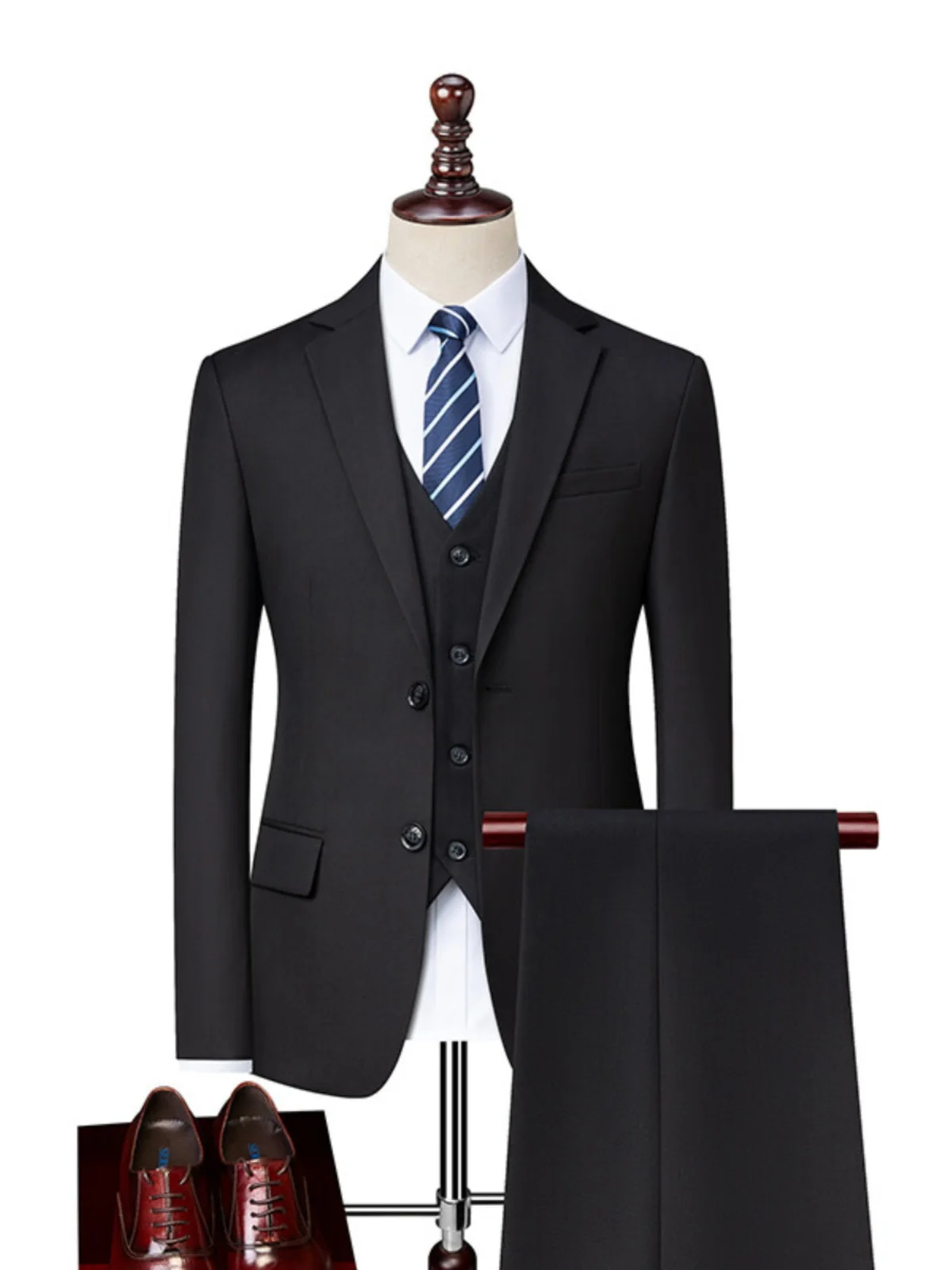 

Men's Busin Suit Tee-Piece Set Slim Fit Interview Wedding Banquet Profional Formal Korean Sle Youth Spring Faion