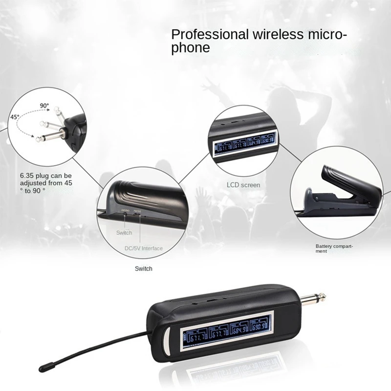 Wireless Microphone System 4 Channel UHF Wireless Microphone Set With Four Handheld Microphones For Karaoke Weddings