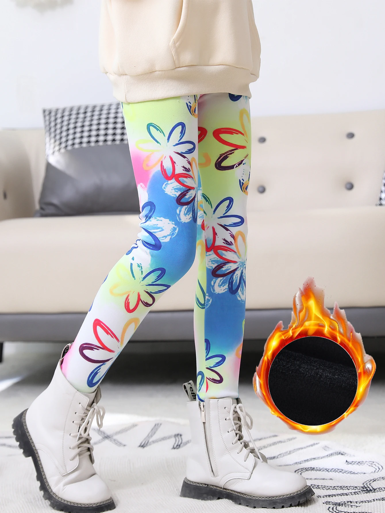 Neue Kinderhosen für den Winter, Mädchen-Leggings, warm halten, dicke lange Hosen, niedliche Schleife, Katze, Mädchen, dünne Bleistifthosen, 3–12 Jahre