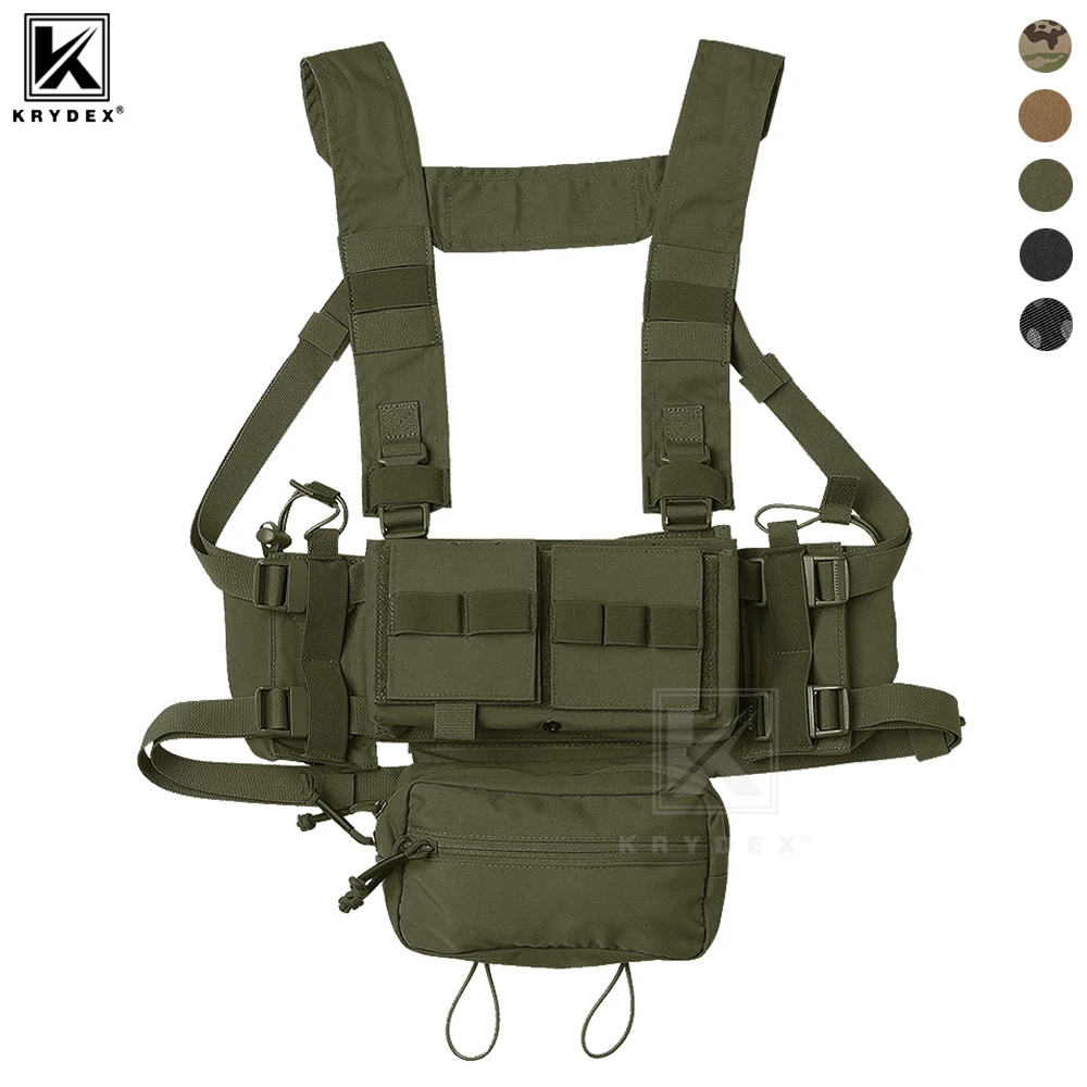 KRYDEX MK3 Tactical Chest Rig Micro Fright Chassis Modular Lightweight Vest M4 5.56 Magazine Pouch Hunting Airsoft Vest