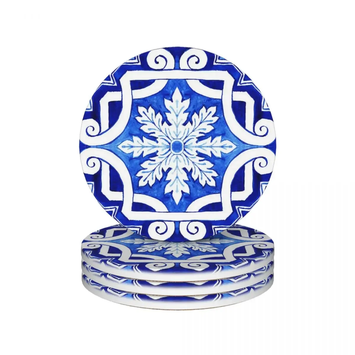 Azulejo portugués con diseño de acuarela, posavasos de cerámica, tapete para hornear, decoración para cocina, mesa de comedor, tapete de café