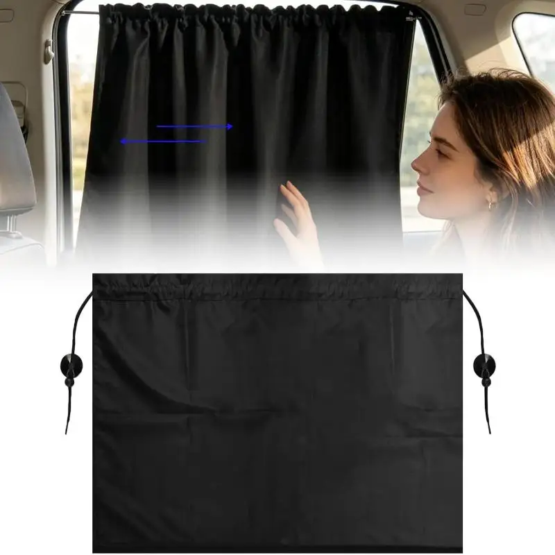 Car Sun Shade Curtains Scratch Resistant UV Blocking Sun Protection Custom Fit Auto Window Sunshade for Family Driving