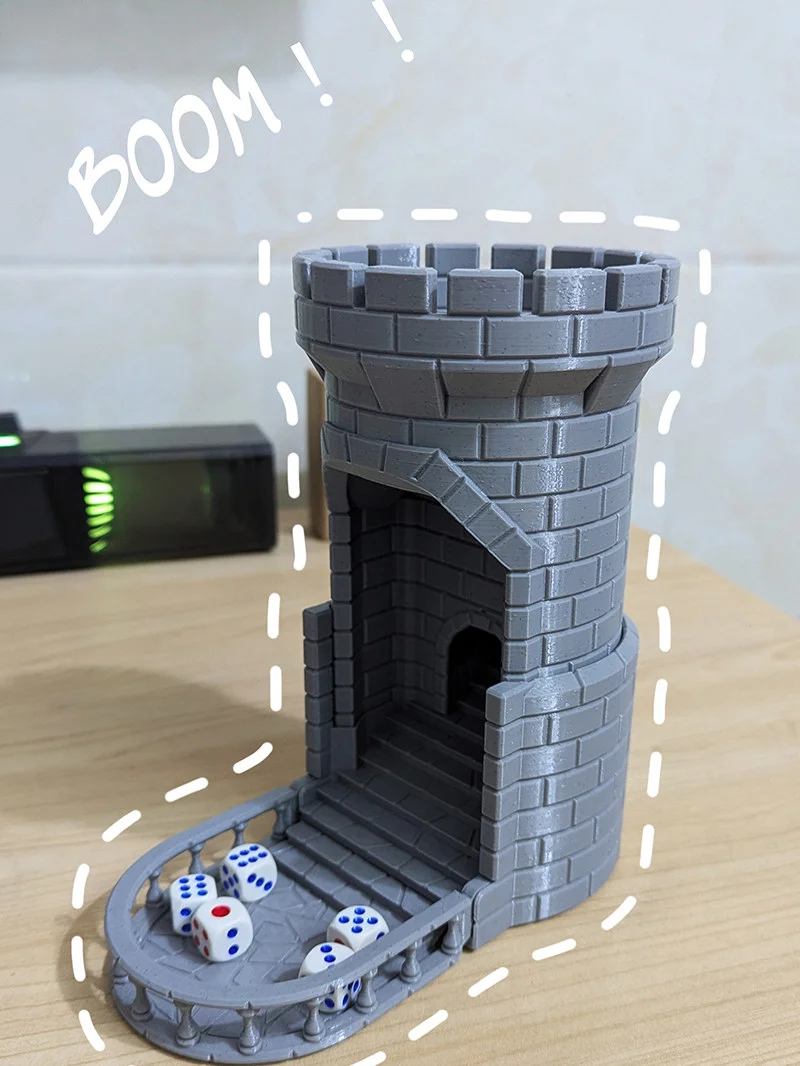 Castle Dice Tower Dice Tower Board Game Medieval D&D Dungeons & Dragons Role-Playing Game Automatic Movable High-End Dice Tower