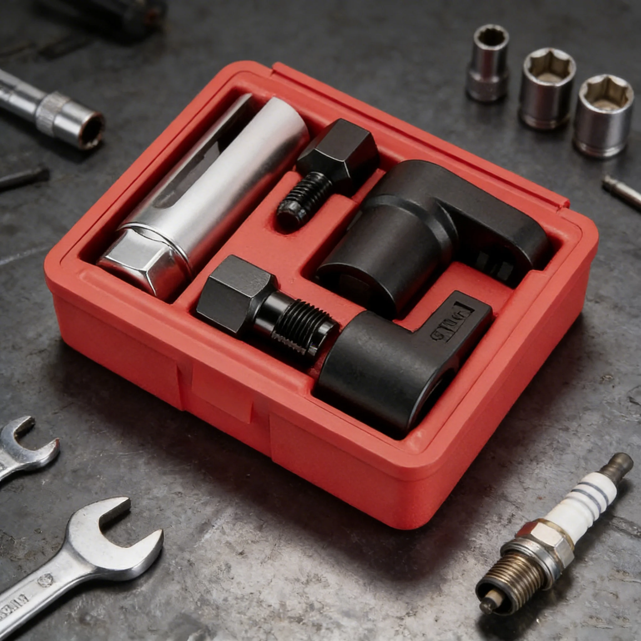 

5PCS Universal Automotive O2 Oxygen Sensor Wrench Kit Removal Install Offset Vacuum Socket Thread Chaser Auto Repair Tool