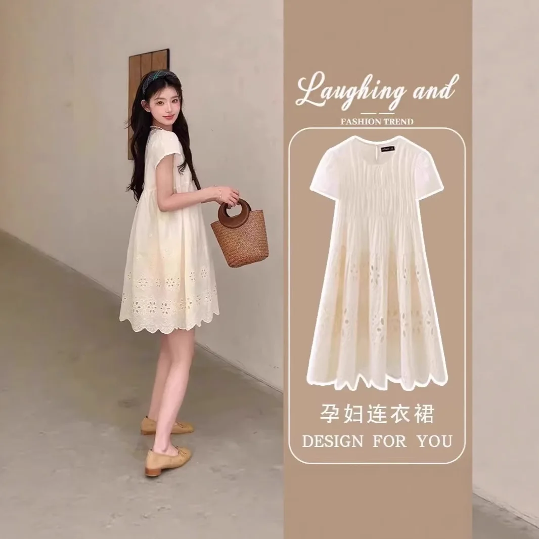 Maternity Clothing Summer Pure Cotton New Dress Small French Loose Summer Sweet Maternity Skirt