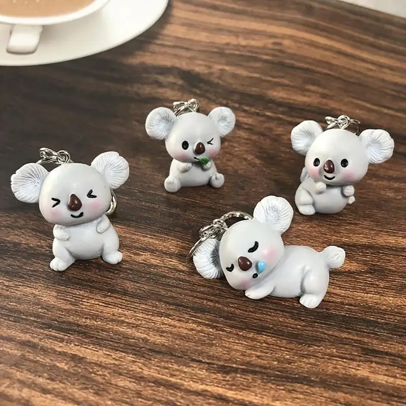 Cute 3D Otter Koala Flamingo Animal Keychains Key Ring For Women Men Cartoon Creative Pet Pendant Bag Box Car Holder Accessories