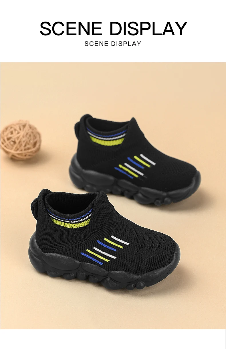 Kinder-Socken-Schuhe, gestrickt, atmungsaktives Mesh, lässige Turnschuhe für Jungen und Mädchen, Sport-Laufsocken, Turnschuhe für 2–6 Jahre, Kinder, Tennis – Detail 9