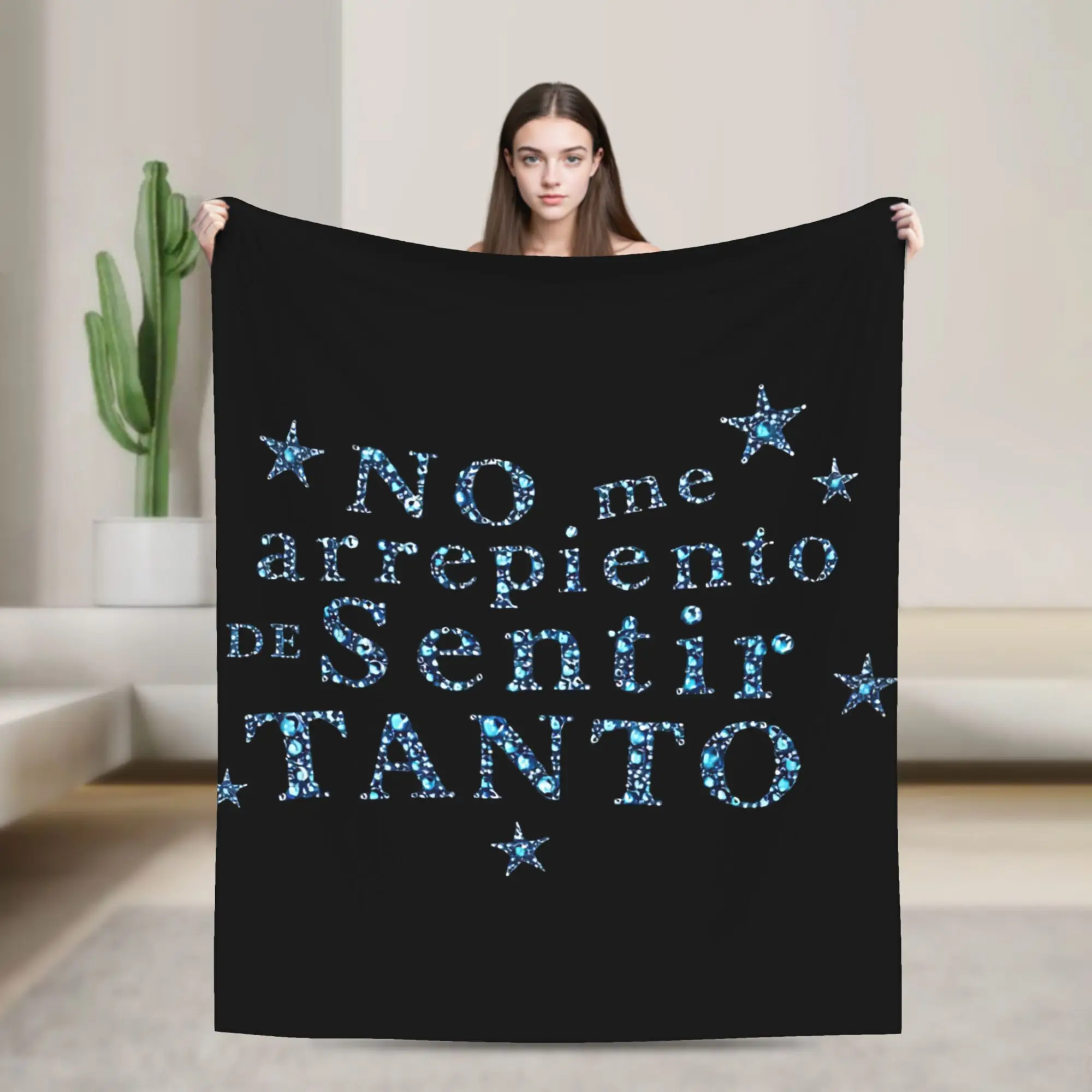 Karol G No Me Arrepiento de Sentir Tanto Blankets  Plush Novelty Warm Throw Blankets for Bedding Lounge Textile Decor