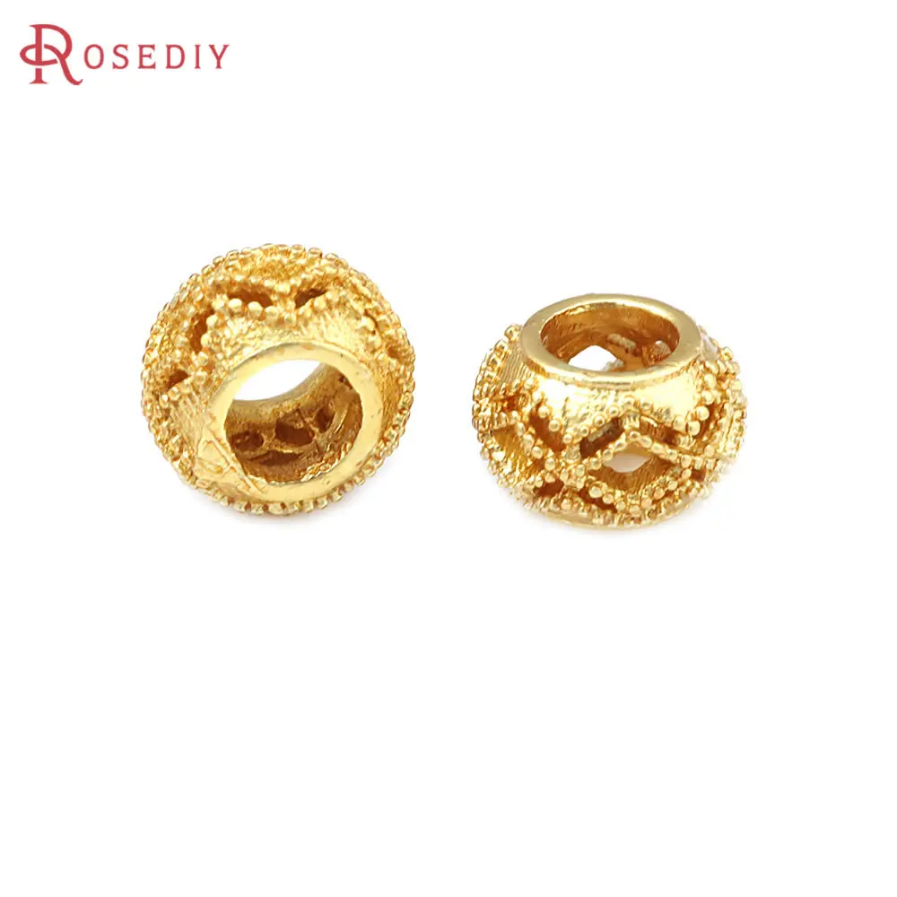 18k cor de ouro latão espaçador contas pulseira contas jóias fazendo suprimentos diy colares brincos pulseiras descobertas acessórios