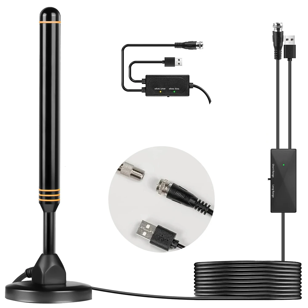Antena telewizyjna cyfrowa z wzmacniaczem sygnału, mocna antena odbiorcza, antena USB 5V z wzmacniaczem sygnału, o dużym zasięgu.