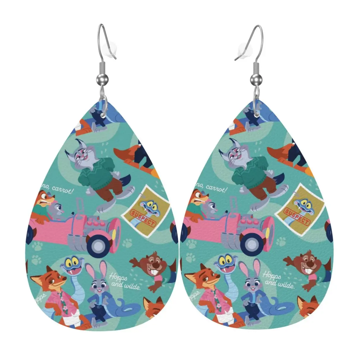 

Серьги-подвески из ПВХ-кожи с рисунком «Зоотопия», милые мультяшные серьги для женщин, подарок жене, маме